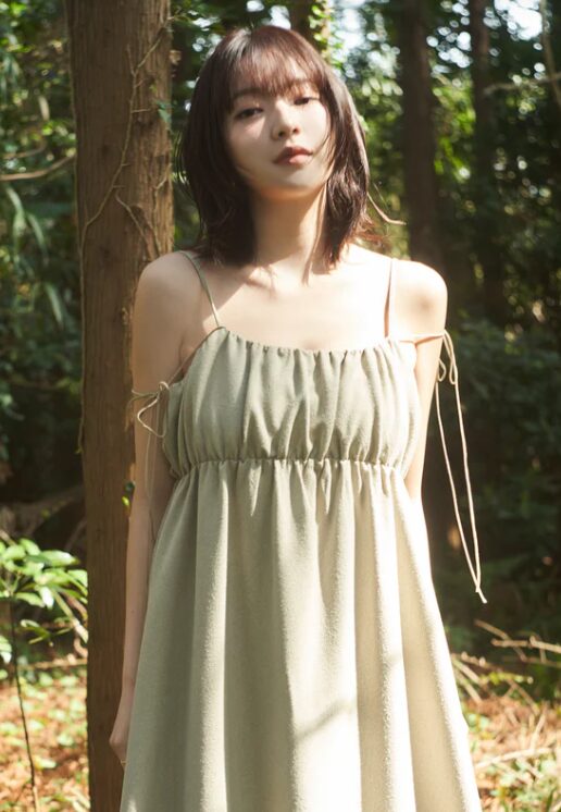 gather volume cami one-piece