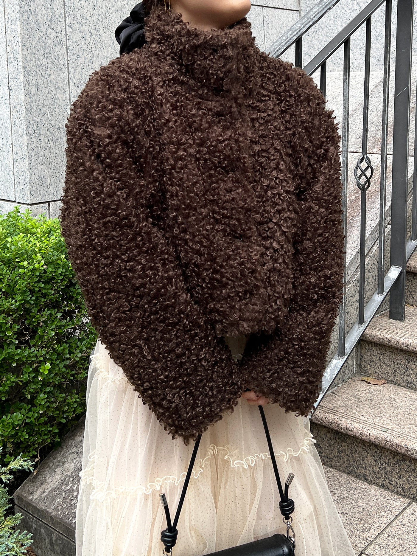 Olu. プードルファーショートコート